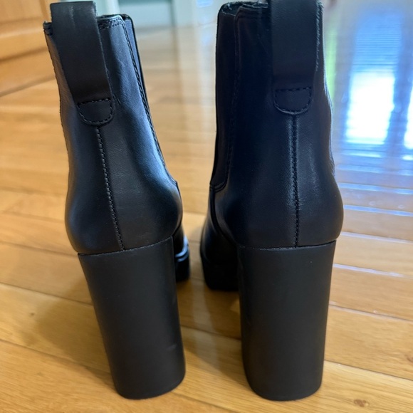 Steve Madden vertex high ankle boots in black leather Chunky Grunge Goth 6.5 - Picture 3 of 11